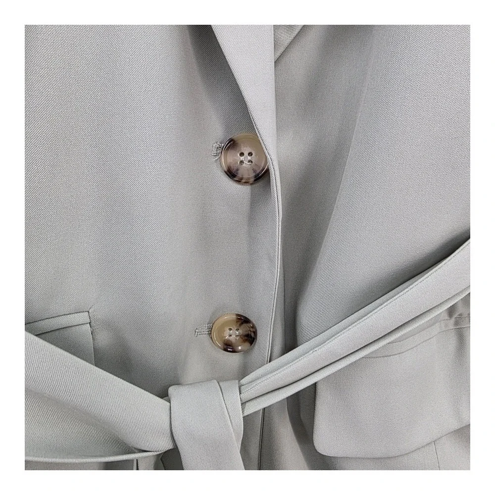 7 For All Mankind Womens S Light Green Belted Blazer Jacket‎ - Picture 4 of 15